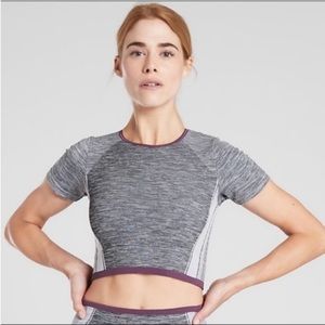 Athleta Gray Impact Crop Top NWOT